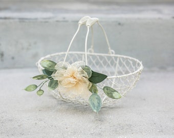 basket design for wedding dress Flower Girl Basket Ivory Wedding Basket, Flower Girls Basket, Flower Girl  Gift Proposal, Flower Girl Baskets Pearl Handle Basket Lace Basket