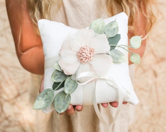 Ring Bearer Pillow | Classic Wedding Decor Ring Display Pillow | Wedding Ring Display | Floral Pillow | Girl Ring Bearer Idea | Ring Cushion