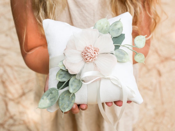 Ring Bearer Pillow | Classic Wedding Decor Ring Display Pillow | Wedding Ring Display | Floral Pillow | Girl Ring Bearer Idea | Ring Cushion