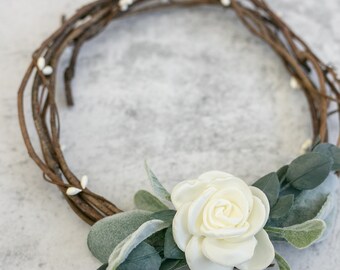 Flower Girl Hoop | Flower Basket Alternative | Rustic Flower Girl Hoop | Boho Mini Wreath | Rustic Wedding | Bridesmaid & Flower Girl Gift