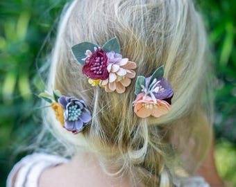 Bridal Flower Hair Pin Set: Regency Wedding Hair Accessory