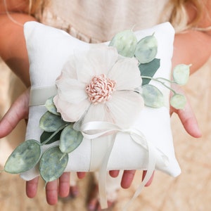 Ring Bearer Pillow Classic Wedding Decor Ring Display Pillow Wedding Ring Display Floral Pillow Girl Ring Bearer Idea Ring Cushion image 7