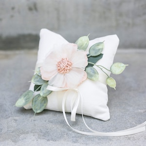 Ring Bearer Pillow Classic Wedding Decor Ring Display Pillow Wedding Ring Display Floral Pillow Girl Ring Bearer Idea Ring Cushion image 6