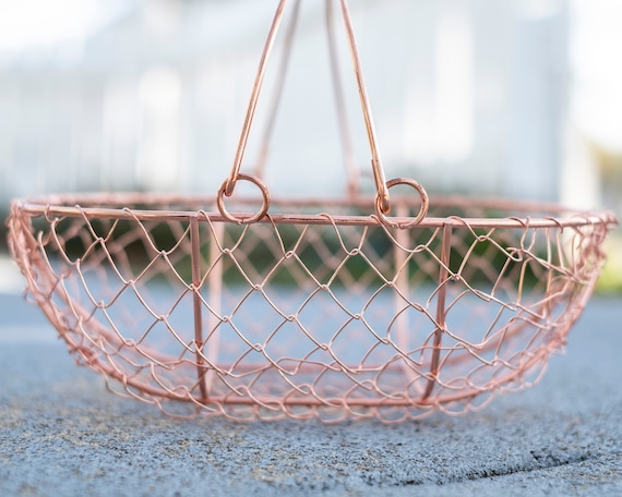 Penny Copper Rose Gold Wire Flower Girl Basket | Sale Basket | Wedding Decor | Wire Metal Basket | CLEARANCE ~ IMPERFECT