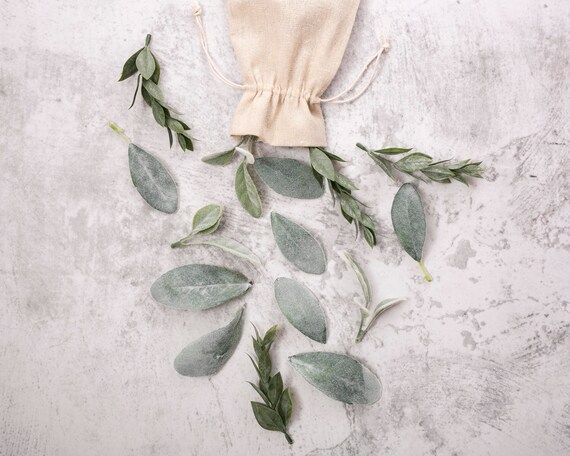 Loose Faux Greenery Bundle | Toss Petal Leaves | Table Styling Leaves and Branches | Photo Prop Faux Greenery | Lambs Ear | Italian Ruscus