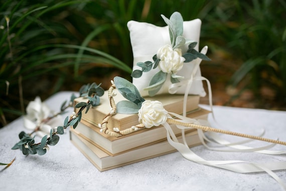 Flower Girl Wand | Wedding Ribbon Wand l Children Wedding Accessory | Fairy Wedding | Romantic Rattan Wand l Bridesmaid & Flower Girl Gift