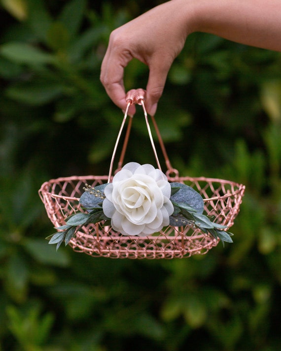 copper flower girl basket