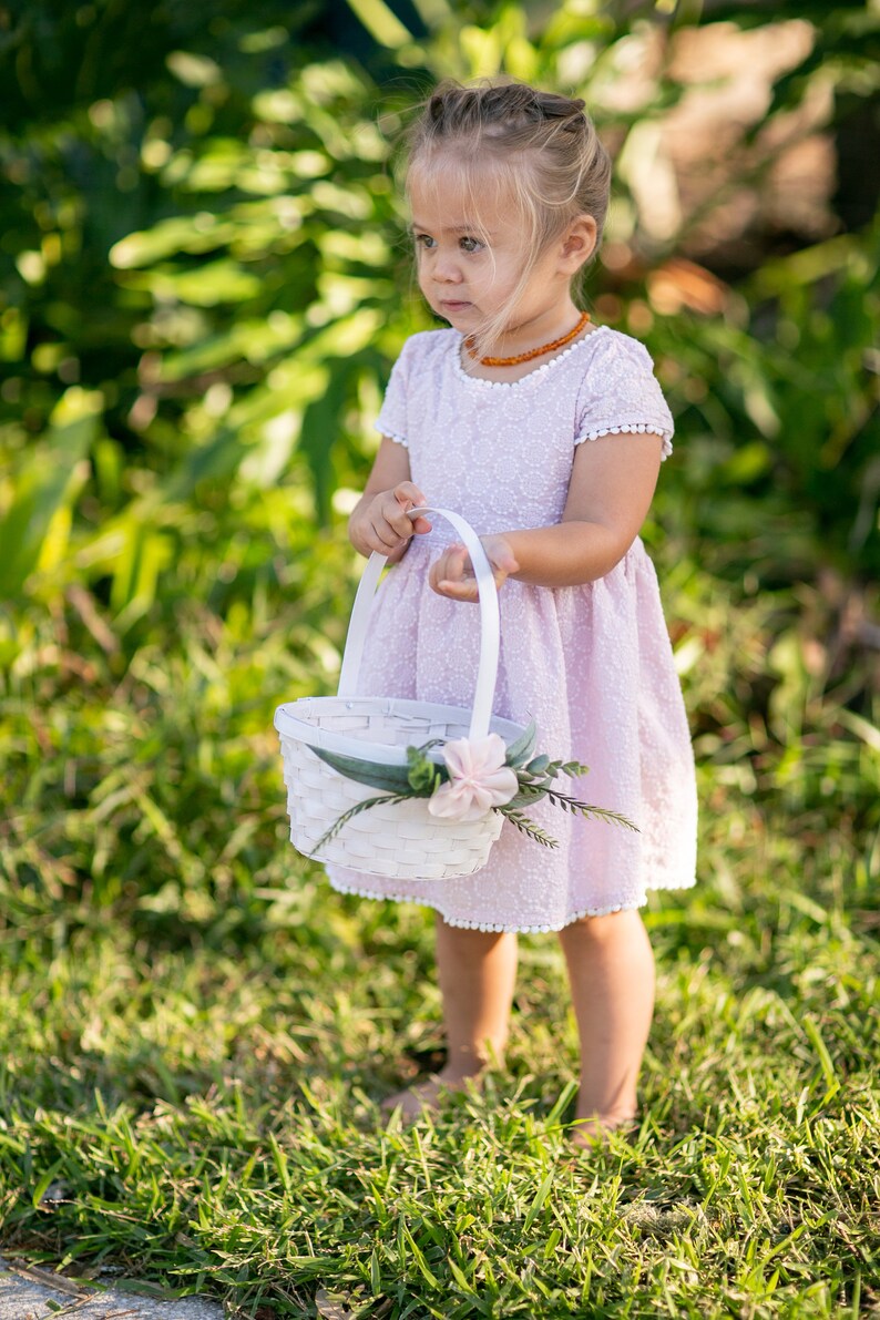 Flower Girl Basket and Ring Bearer Pillow Set KAI KALA Matching Wedding Ring Pillow /& Basket