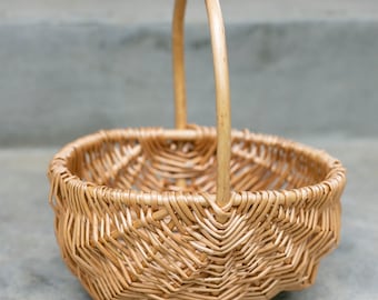 Willow Wicker Flower Girl Basket | Woven Flower Girl Basket | Rustic Wedding Decor | Small Basket | CLEARANCE