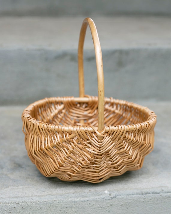 Willow Wicker Flower Girl Basket | Woven Flower Girl Basket | Rustic Wedding Decor | Small Basket | CLEARANCE