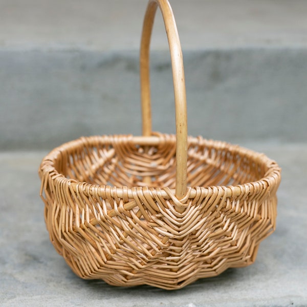 Willow Wicker Flower Girl Basket | Woven Flower Girl Basket | Rustic Wedding Decor | Small Basket | CLEARANCE