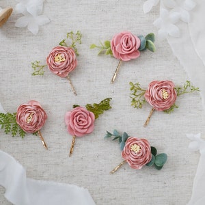 Flower Hair Pins | Blush Pink Wedding | Bridal Hair Pieces | Bridgerton Inspired Bridal Hair | Flower Girl Hair | Wedding Hair Accessory