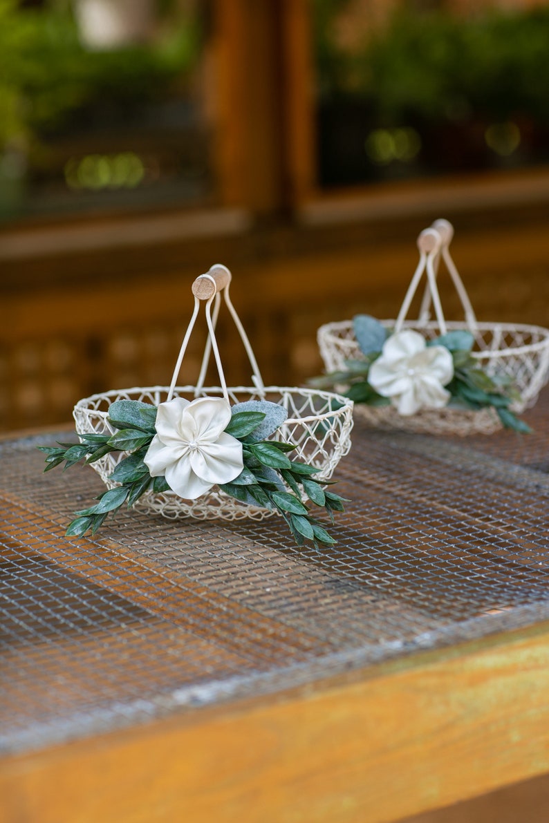 Flower Girl Baskets Set Small Flower Girl Baskets Flower Etsy