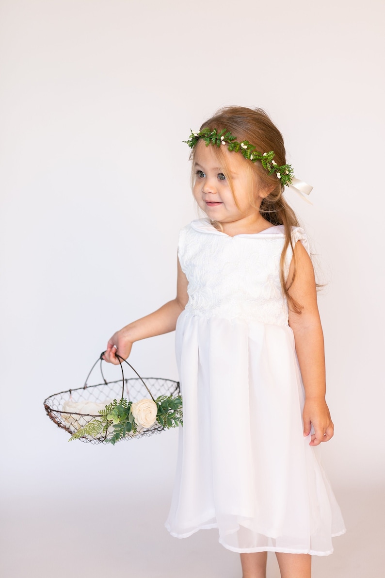 Fern Flower Crown Wedding Floral Halo Flower Girl Hair Piece Greenery Halo Fern Wedding Hairpiece Bridal Party Gift