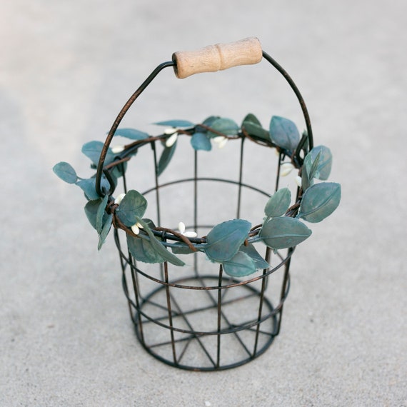 SALE • Bronze Flower Girl Basket | Wire Flower Girl Pail | Petite Metal Basket | Wire Pail | Small Metal Basket
