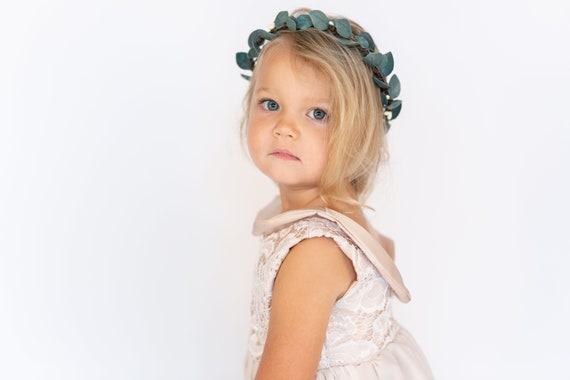 Eucalyptus Leaf Crown | Simple Flower Crown | Wedding Hair | Flower Girl Hair | Eucalyptus Crown | Wedding Party Gift | Flower Girl Gift