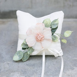 Ring Bearer Pillow Classic Wedding Decor Ring Display Pillow Wedding Ring Display Floral Pillow Girl Ring Bearer Idea Ring Cushion image 4