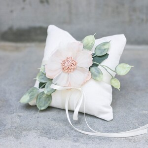 Ring Bearer Pillow Classic Wedding Decor Ring Display Pillow Wedding Ring Display Floral Pillow Girl Ring Bearer Idea Ring Cushion image 2