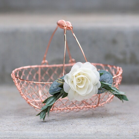 copper flower girl basket
