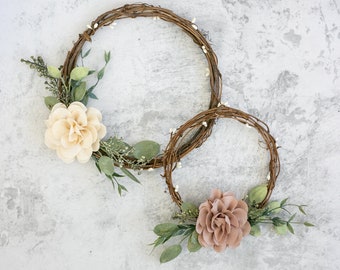 Flower Girl Hoop | Flower Basket Alternative | Rustic Flower Girl Hoop | Boho Mini Wreath | Rustic Wedding | Bridesmaid & Flower Girl Gift