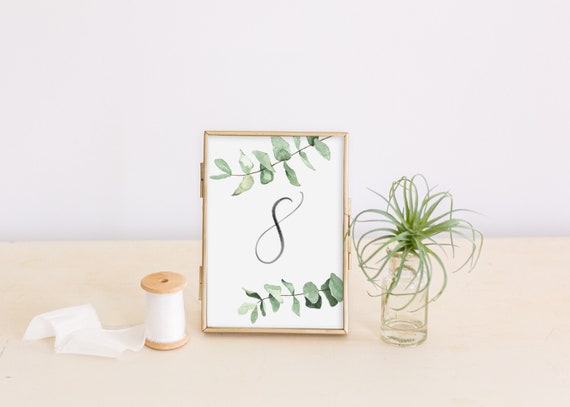 Table Numbers Printable | Instant Download | Printable Wedding Signs | Watercolor Greenery | Watercolor Wedding Table Numbers | RWEU19