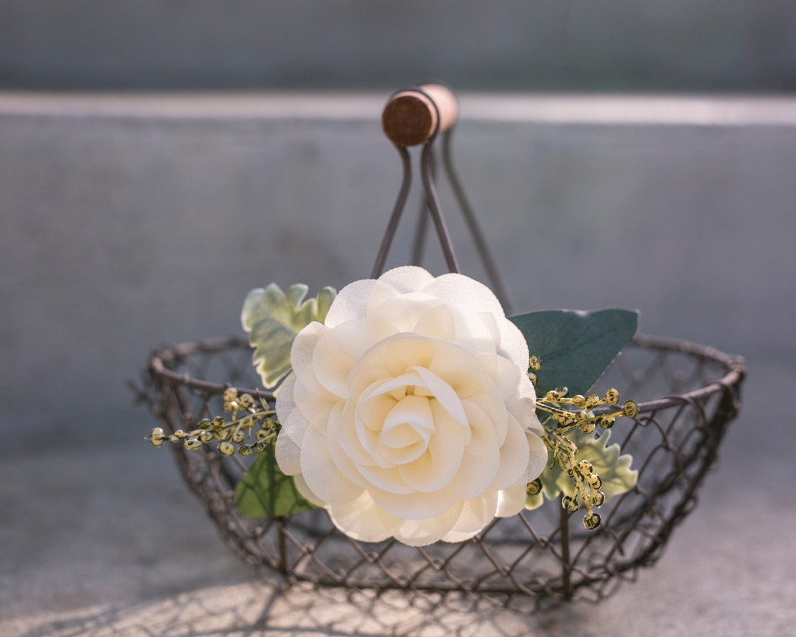 Flower Girl Basket Rustic Wire Basket Barn Wedding Basket Etsy