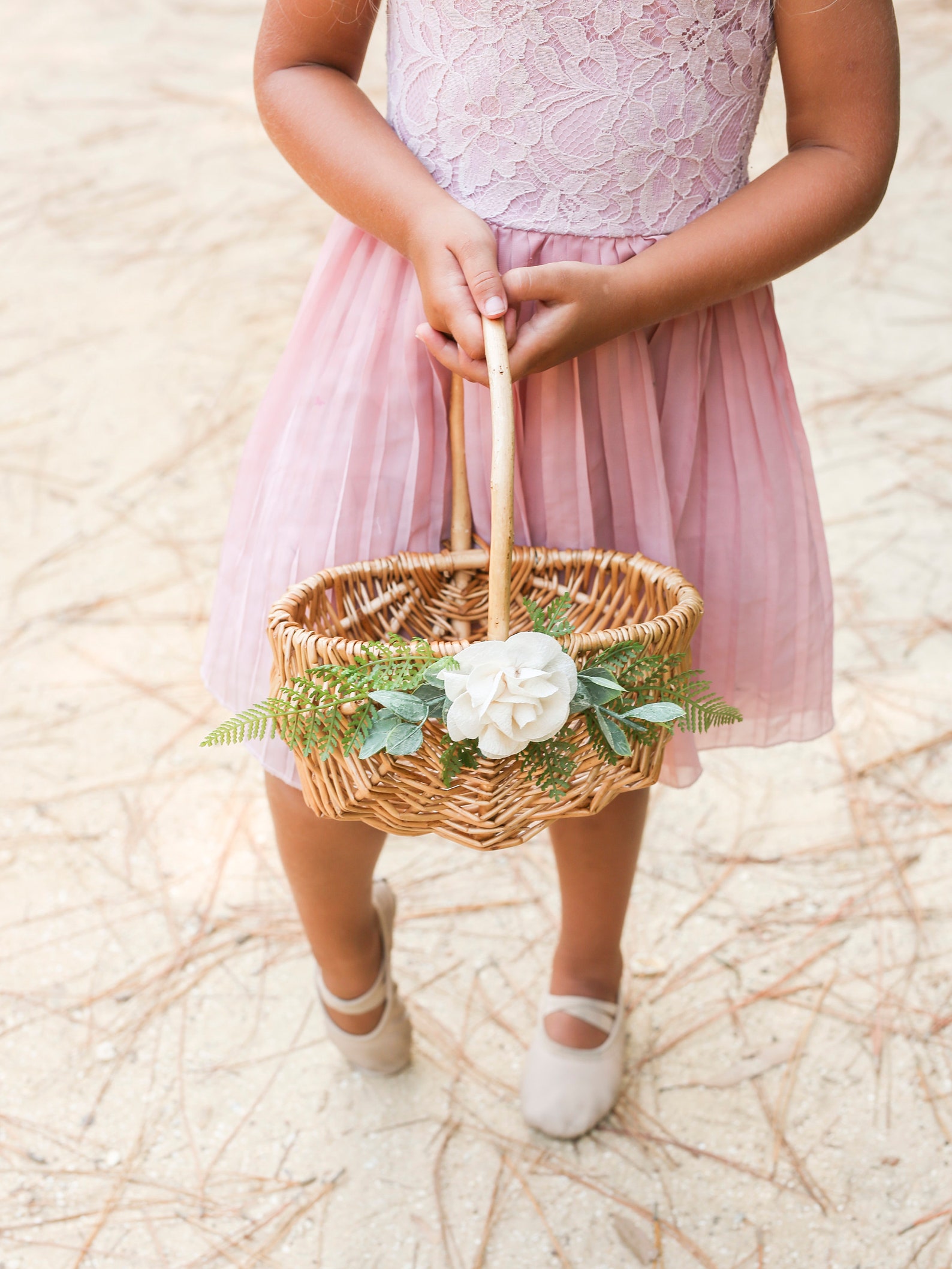 Rattan Flower Girl Basket Willow Wedding Basket Boho Etsy