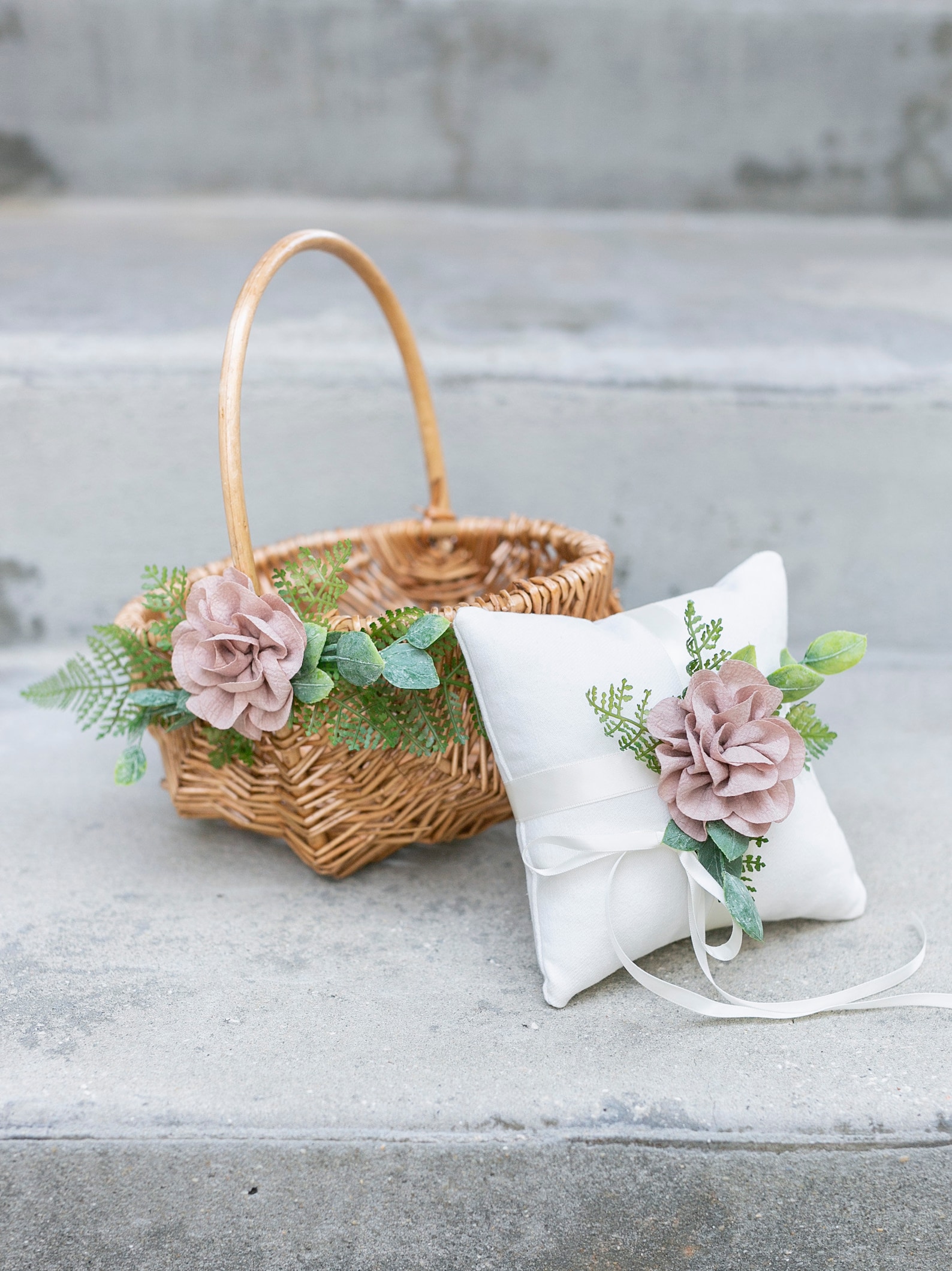 Rattan Flower Girl Basket Willow Wedding Basket Boho Etsy