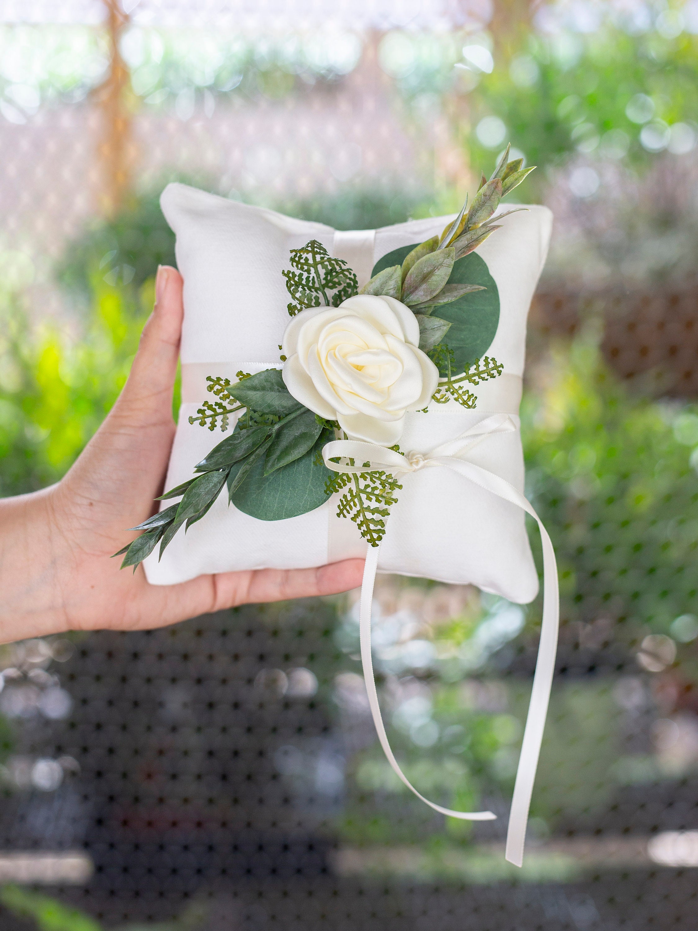 Gold Lace Ring Bearer Pillow