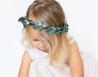 Eucalyptus Leaf Flower Crown | Greenery Halo | Flower Girl Hair Piece | Greenery Halo | Bridal Hair Piece | Wedding Party Hair Accessory