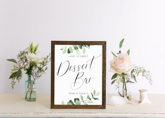 Dessert Bar Printable  | Instant Download | Printable Wedding Signs | Watercolor Calligraphy Print | Love is Sweet, Grab a Treat | RWEU19