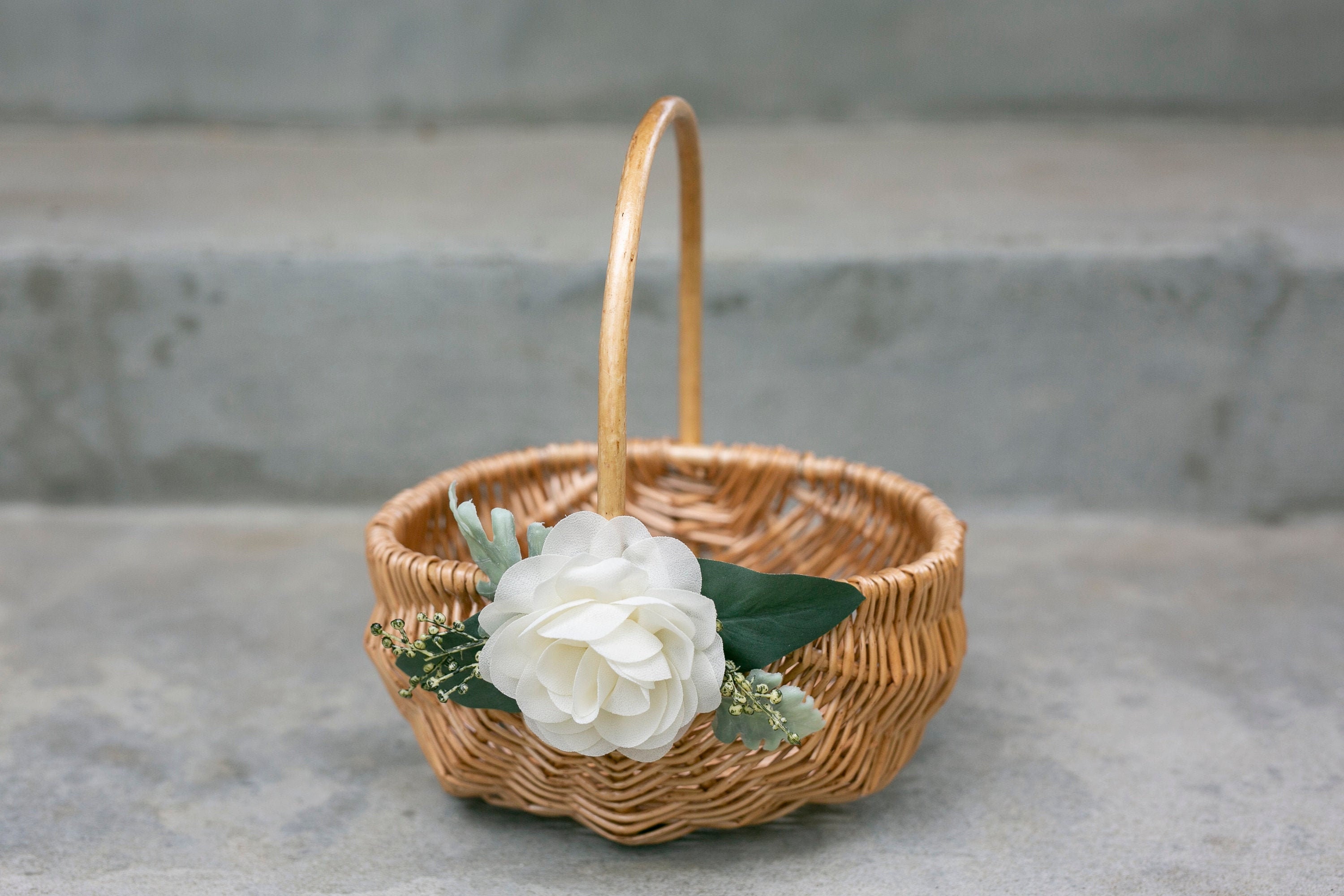 Flower Girl Basket Willow Wedding Basket Rustic Wicker Basket