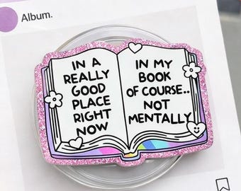 Citation drôle de lecteur de poignée de téléphone livresque, support de téléphone d'amateur de livre, poignée esthétique de lecture mignonne, cadeau Booktok, accessoire d'humour dans mon livre