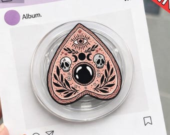 Witchy Planchette Phone Grip Gothic Occult Aesthetic, Spiritual Eye Skull Moon Design, Tarot Lover Gift, Dark Feminine Phone Holder