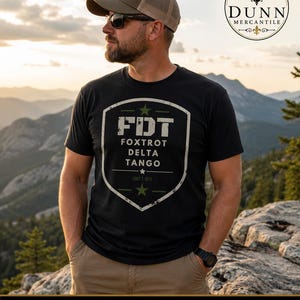 Foxtrot Delta Tango Shirt | UNIT T-001 | Military Patch Graphic Tee | Tactical Style T-Shirt | Vintage Protest Shirt | Funny Political Shirt