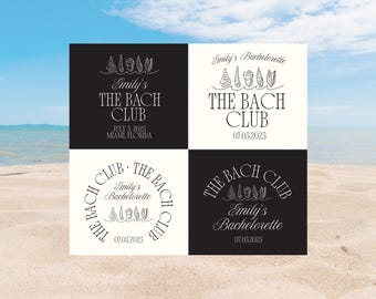 Coastal Bachelorette Logo Template, Beach Party Design (Canva)