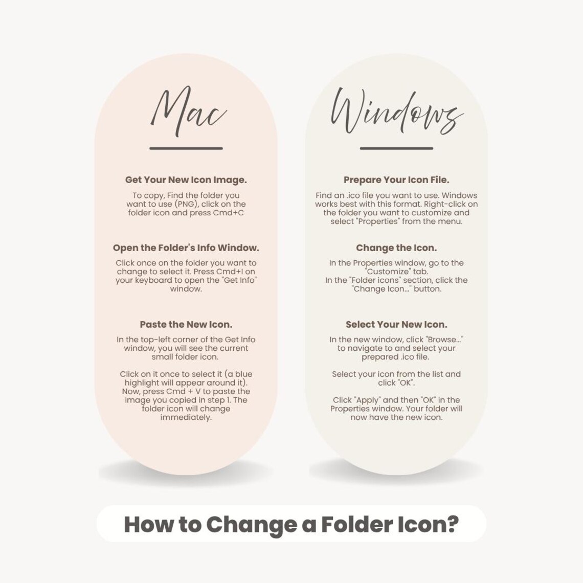 Earthy Neutral Folder Icons: Beige Taupe Warm Gray Desktop (PNG ICO ...