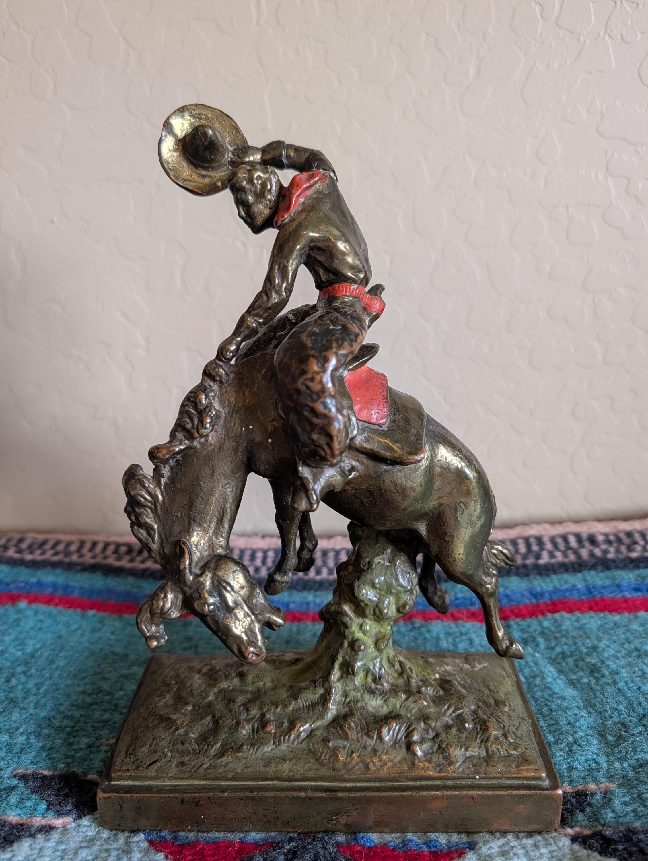 Antique Cowboy Sculpture - Etsy