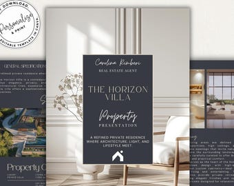 Real Estate Property Brochure Template, flyer for realtor branding and marketing, editable with canva