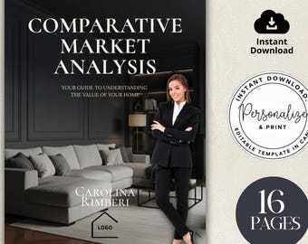 Real Estate Home valuation Template | Modern listing presentation & CMA for Realtors in Canva