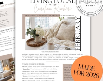 Real Estate Newsletter February 2026 | Modern Canva Template