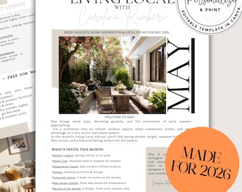 Real Estate Newsletter May 2026 | Modern Realtor Canva Template