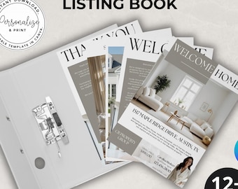 Real Estate Listing Booklet Template, Open House Flyer, Realtor Marketing (Canva Download)