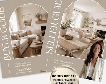 Real Estate buyer and seller guide, Editable Canva Realtor Branding, Listing Presentation, Digital Download