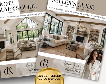 Real Estate Listing & Buyer Presentation Bundle, Home Buyer Guide, Home Seller Guide, Realtor Marketing, Canva Template, NAR Settlement