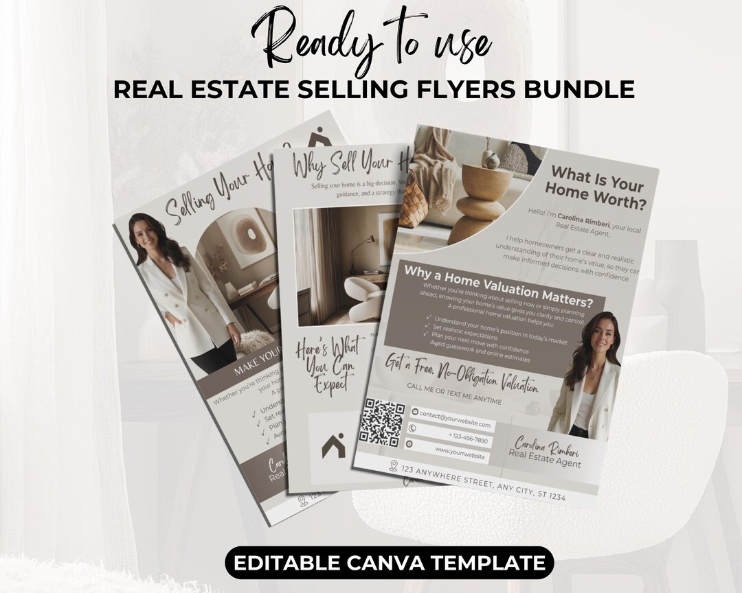 Real Estate Selling Flyers Bundle | Editable Canva Templates | Realtor ...
