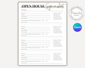 Inlogformulier opendeurdag | Formulier voor vastleggen lead makelaar (bewerkbaar in canva) | Vastgoed