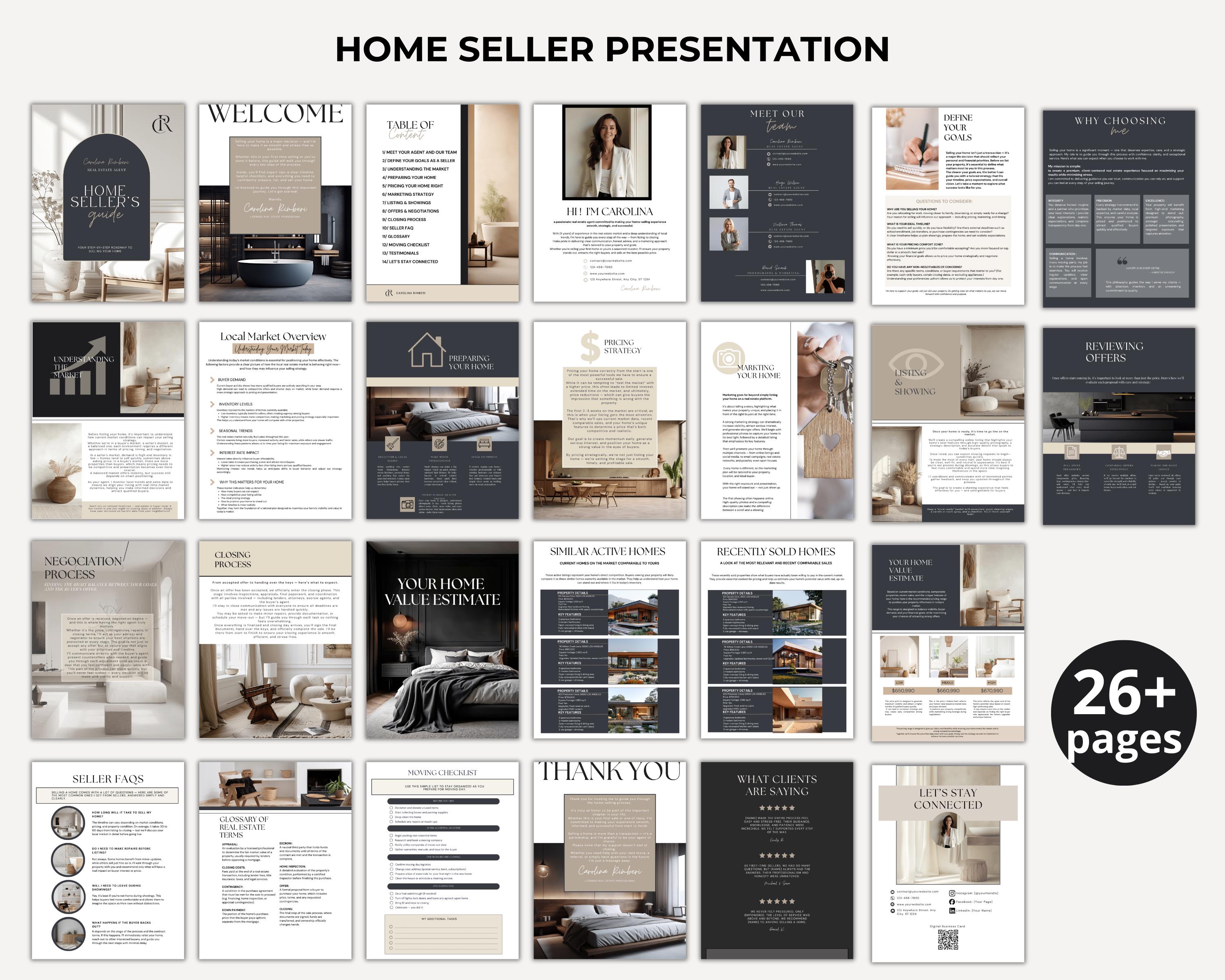 Real Estate Buyer and Seller Guide, Editable Canva Realtor Branding ...