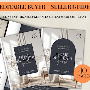 Real Estate buyer and seller guide, Editable Canva Realtor Branding, Listing Presentation, Digital Download