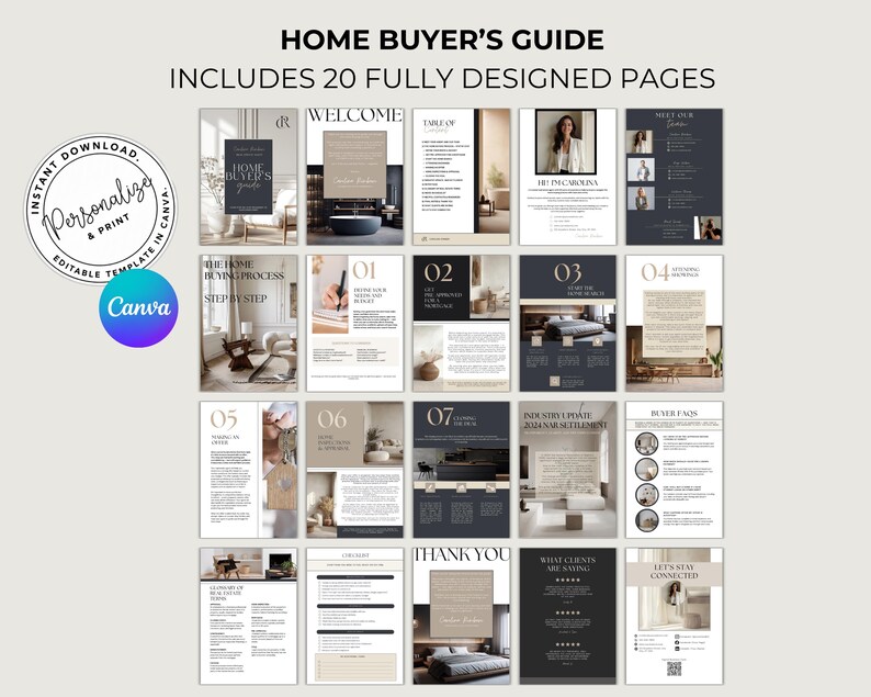 Real Estate Home Buyer Guide & Listing Presentation Bundle, Modern ...
